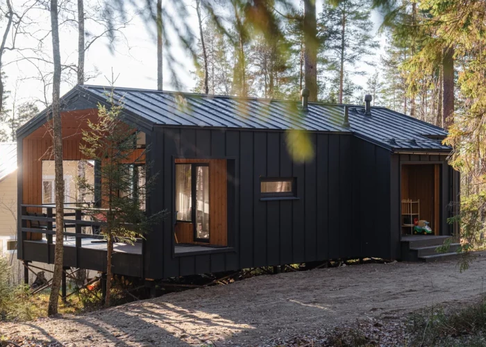Дом Barn house в хвойном лесу